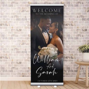 Custom Wedding Banner Portable Roll up Banner Stand Retractable Banner Roll up Displays Custom Backdrop with logo